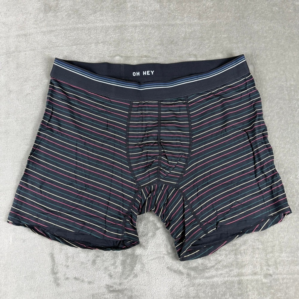 Marine Layer Best Boxer Briefs Ever Mens XL Navy Blue Striped Soft $25 NWT